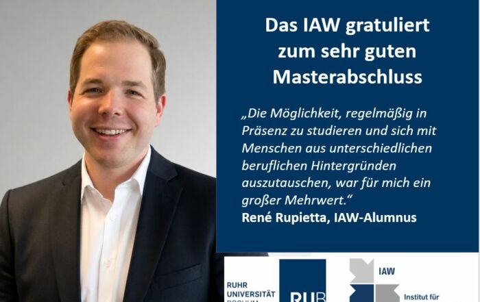 Das IAW gratuliert Maik Deinert zum sehr guten Abschluss 1 Bild Newsmeldung Rupietta
