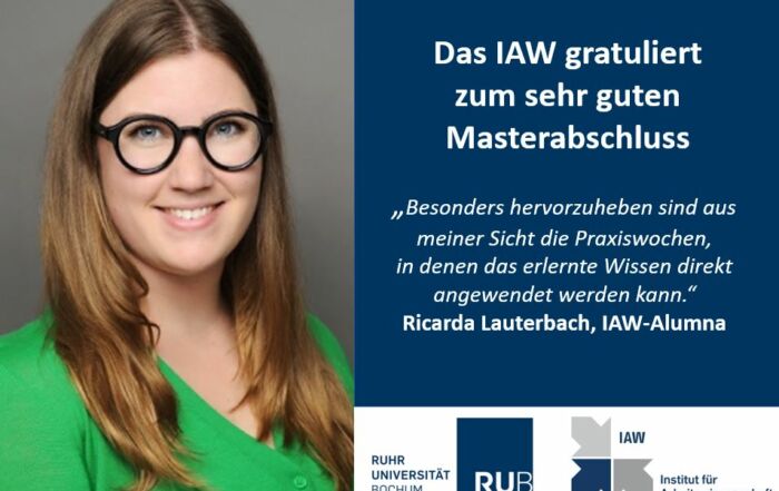 Das IAW gratuliert Ricarda Lauterbach zum sehr guten Abschluss 1 Foto Newsmeldung Lauterbach