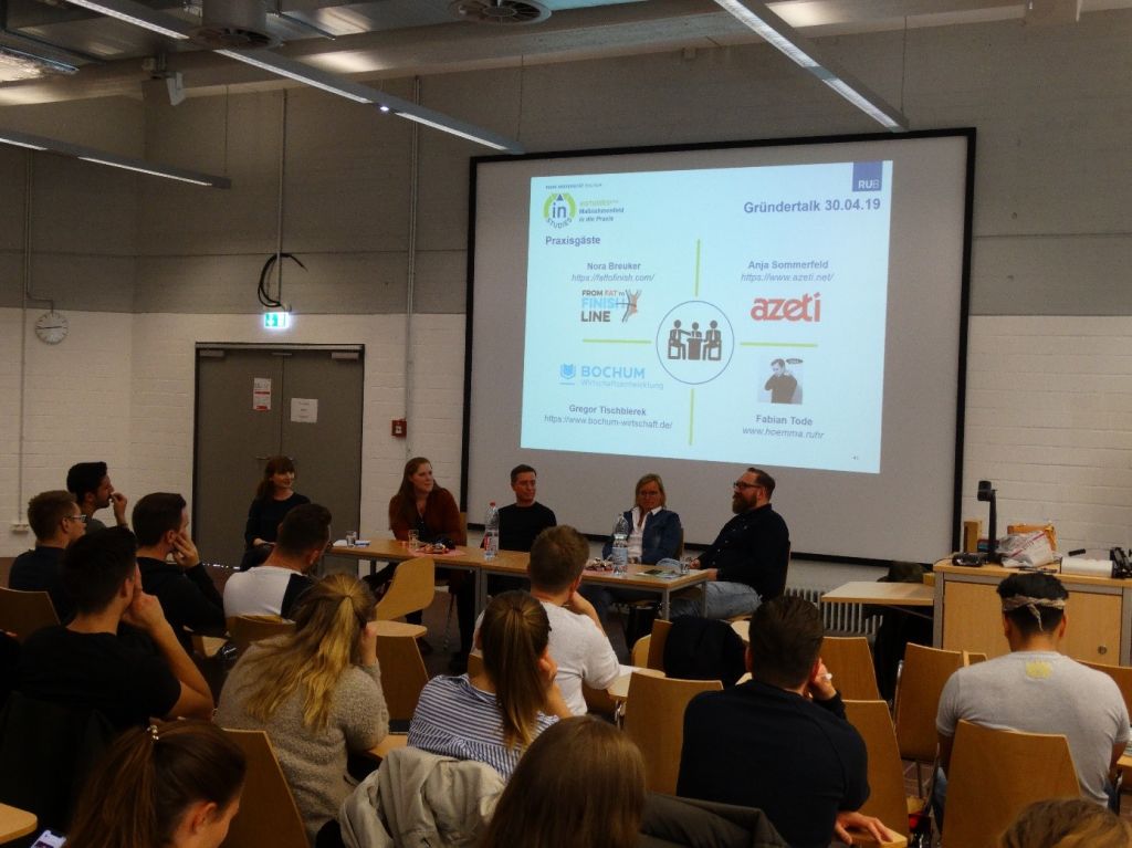 Zweiter Gründertalk mit Praxisgästen im Modul „Unsicherheitserfahrung und Bewältigungsstrategien im unternehmerischen Kontext“ 1 Gruendertalk19 4